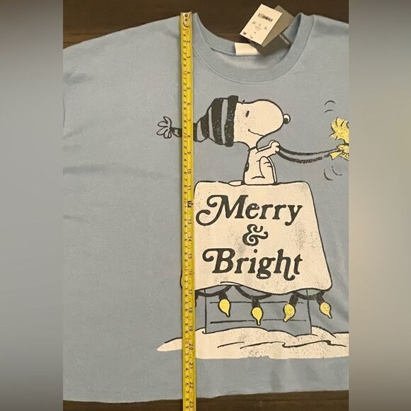Grayson Threads Snoopy Merry and Bright Cropped Fit Sweatshirt Size Large - Picture 6 of 7